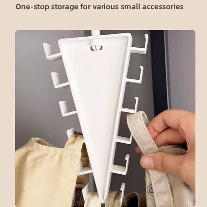 V-Shape Rotatable Multi-Hook Closet Organizer with 12 Hooks - Double-Sided Space-Saving Multifunctional Wardrobe Hat Rack