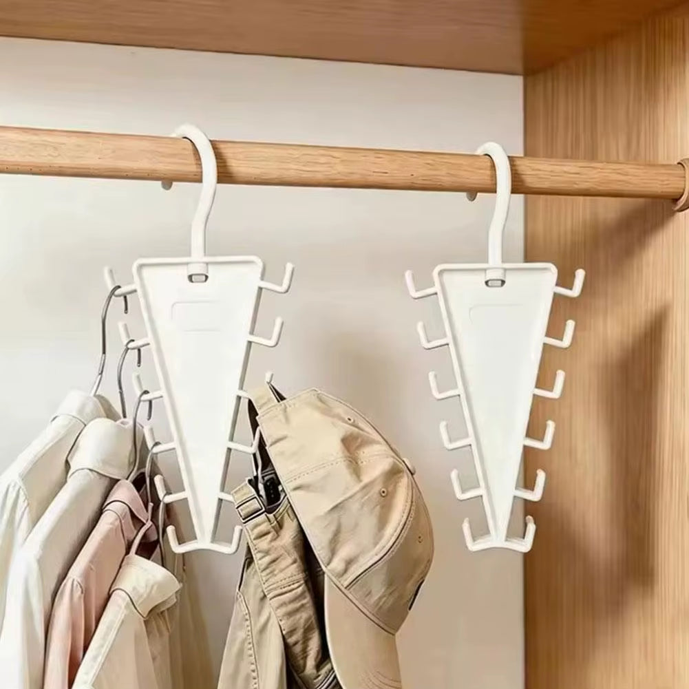 V-Shape Rotatable Multi-Hook Closet Organizer with 12 Hooks - Double-Sided Space-Saving Multifunctional Wardrobe Hat Rack
