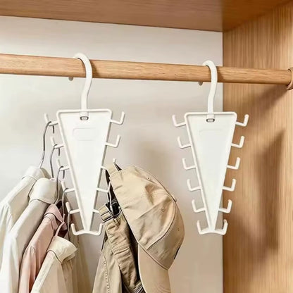 V-Shape Rotatable Multi-Hook Closet Organizer with 12 Hooks - Double-Sided Space-Saving Multifunctional Wardrobe Hat Rack