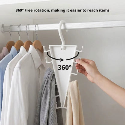V-Shape Rotatable Multi-Hook Closet Organizer with 12 Hooks - Double-Sided Space-Saving Multifunctional Wardrobe Hat Rack